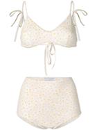 Sian Swimwear Daisy Print Swim Set - White