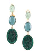 Melissa Kandiyoti Triple Medallion Drop Earrings - Gold