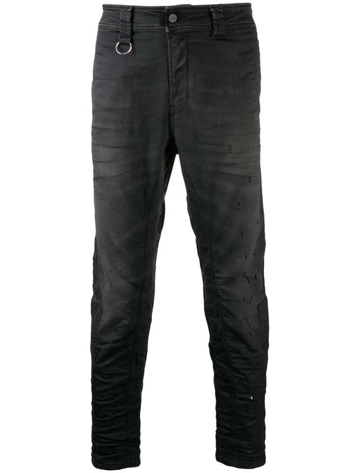 Diesel Cumpled Straight-leg Trousers - Black