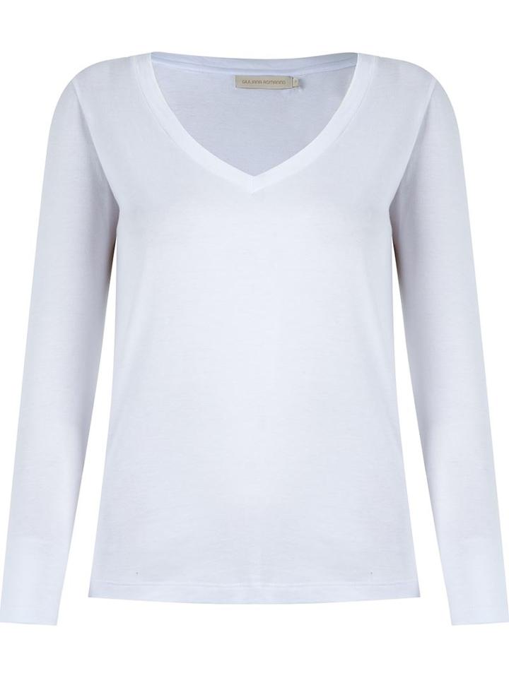Giuliana Romanno Deep V-neck Longsleeved Blouse