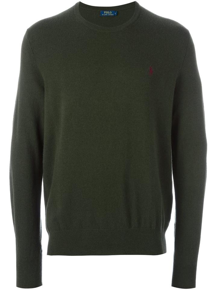 Polo Ralph Lauren Crew Neck Sweater, Men's, Size: Large, Green, Wool