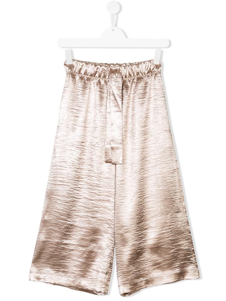 Caffe' D'orzo Teen Wide-leg Trousers - Metallic