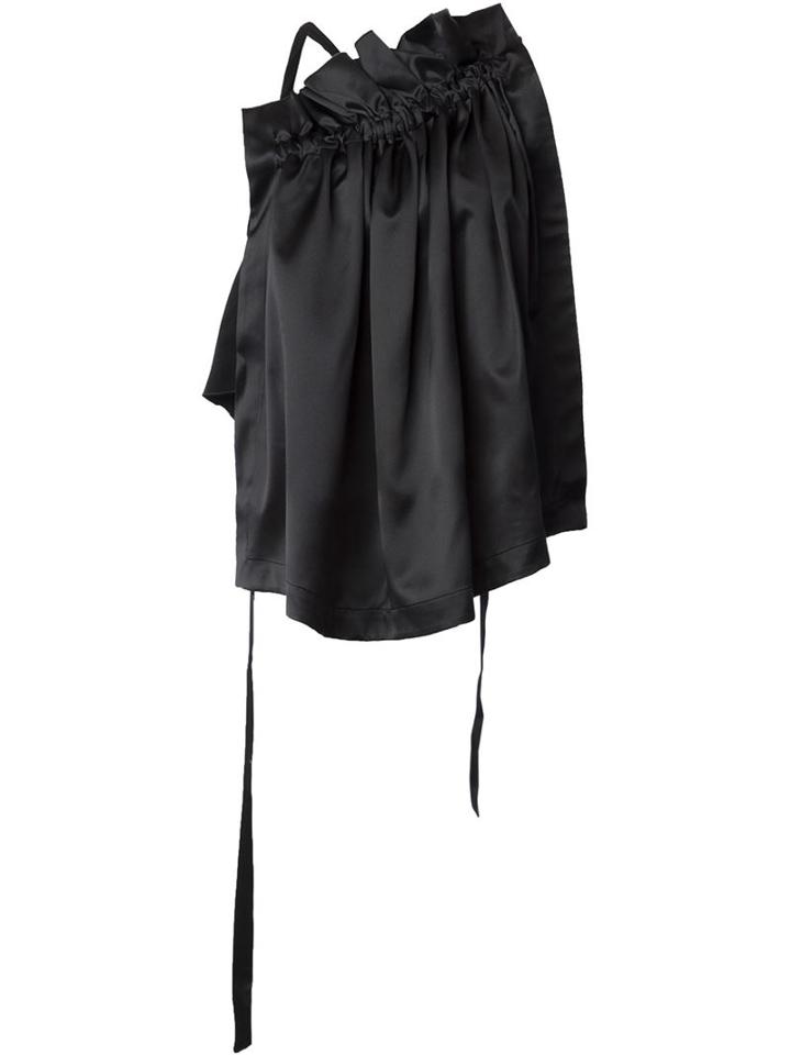 Ellery Pleated Asymmetric Tank Top, Women's, Size: 6, Black, Acetate/polyester/silk