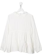 Simonetta Teen Long-sleeve Ruffle Top - White