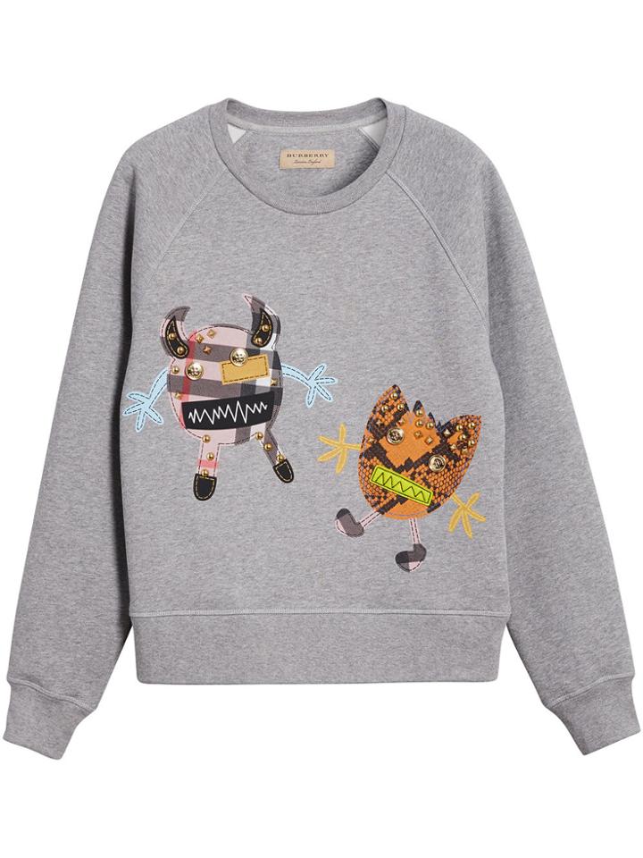 Burberry Creature Motif Jersey Sweatshirt - Grey