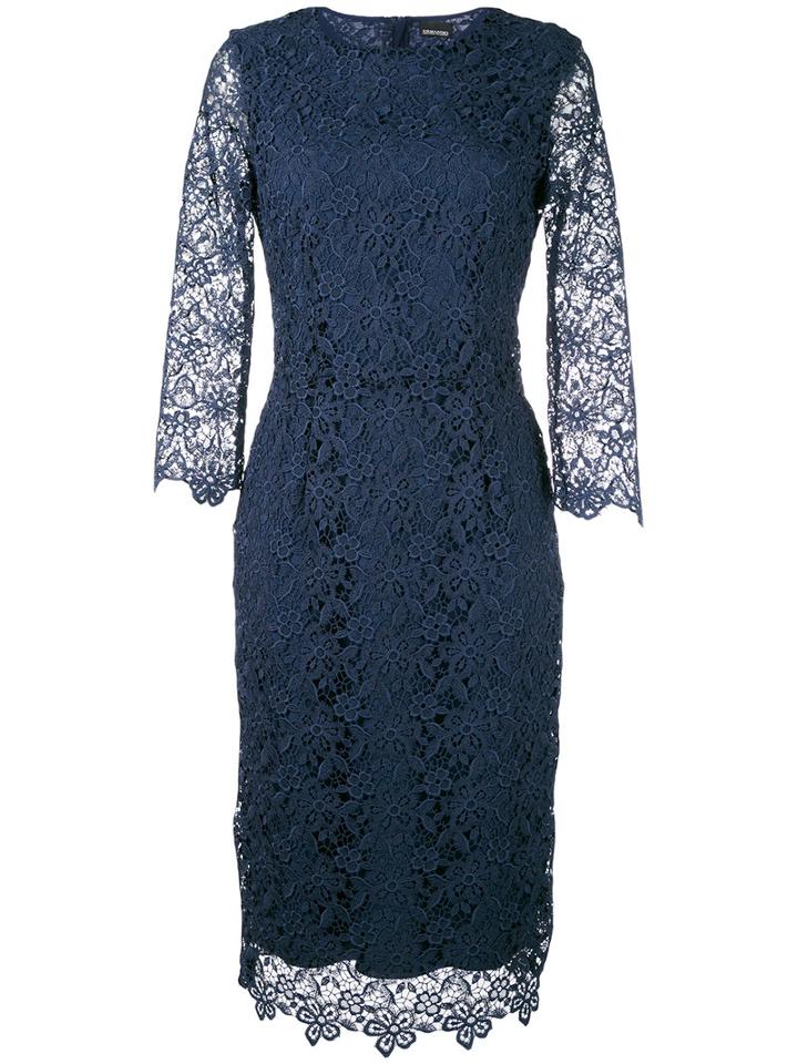 Ermanno Ermanno - Fitted Dress - Women - Polyester/viscose - 44, Blue, Polyester/viscose