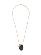 Amedeo Embossed Face Necklace, Women's, Metallic