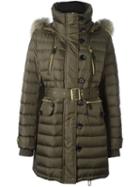 Burberry Padded Parka, Women's, Size: 6, Grey, Feather Down/leather/polyamide/merino
