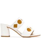 Maryam Nassir Zadeh Geometric Patch Block Heel Mules - White