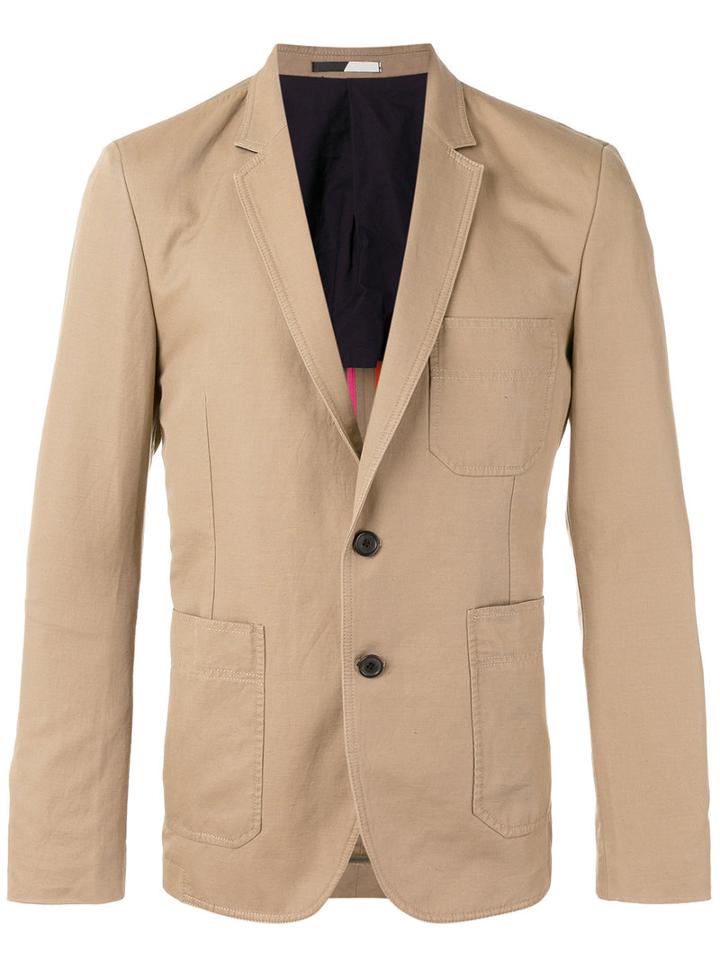 Ps By Paul Smith - Patch Pocket Blazer - Men - Cotton/linen/flax/polyester - 44, Brown, Cotton/linen/flax/polyester