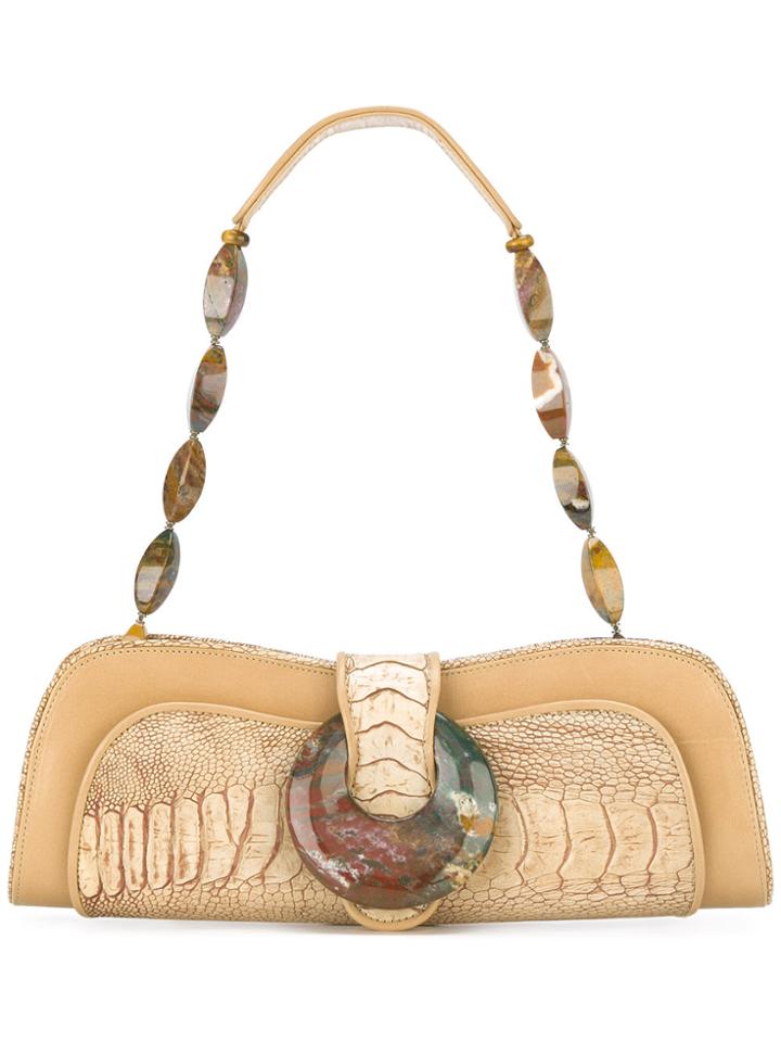 Giorgio Armani Vintage Exotic Skin Panelled Bag - Nude & Neutrals