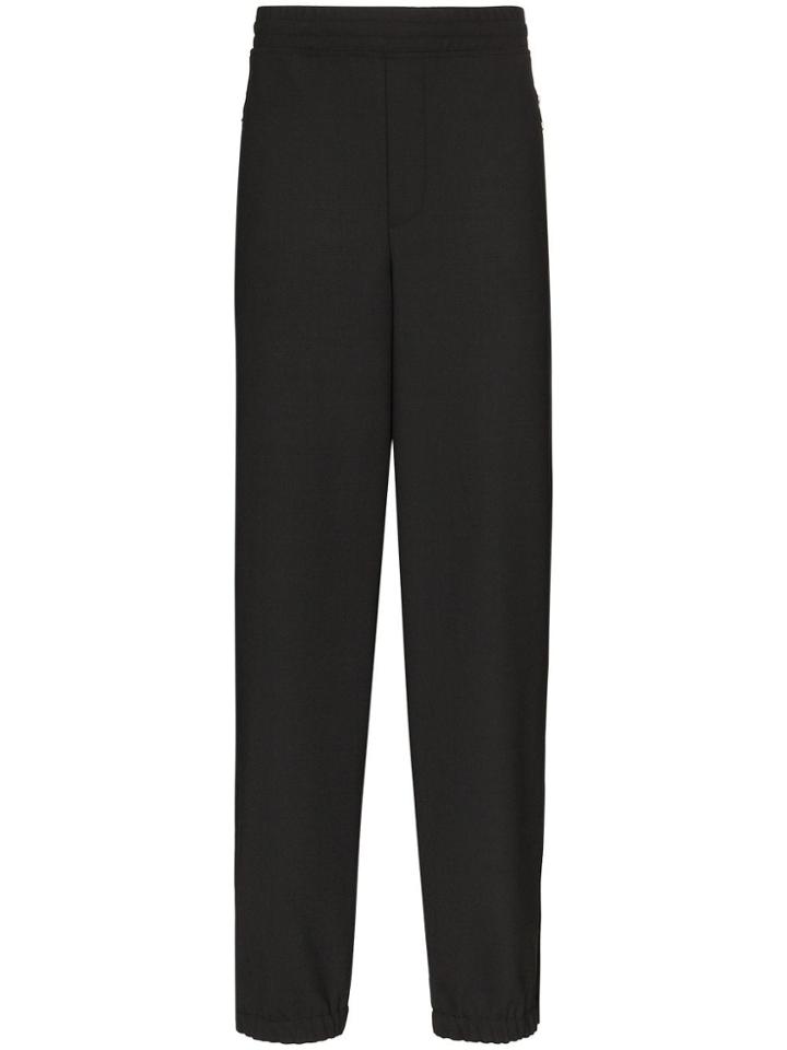 Neil Barrett Striped Wool Trousers - Black