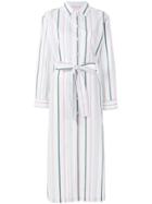 Asceno Mixed Stripe Shirt Dress - White
