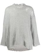 R13 Distressed Cashmere Sweater - Grey
