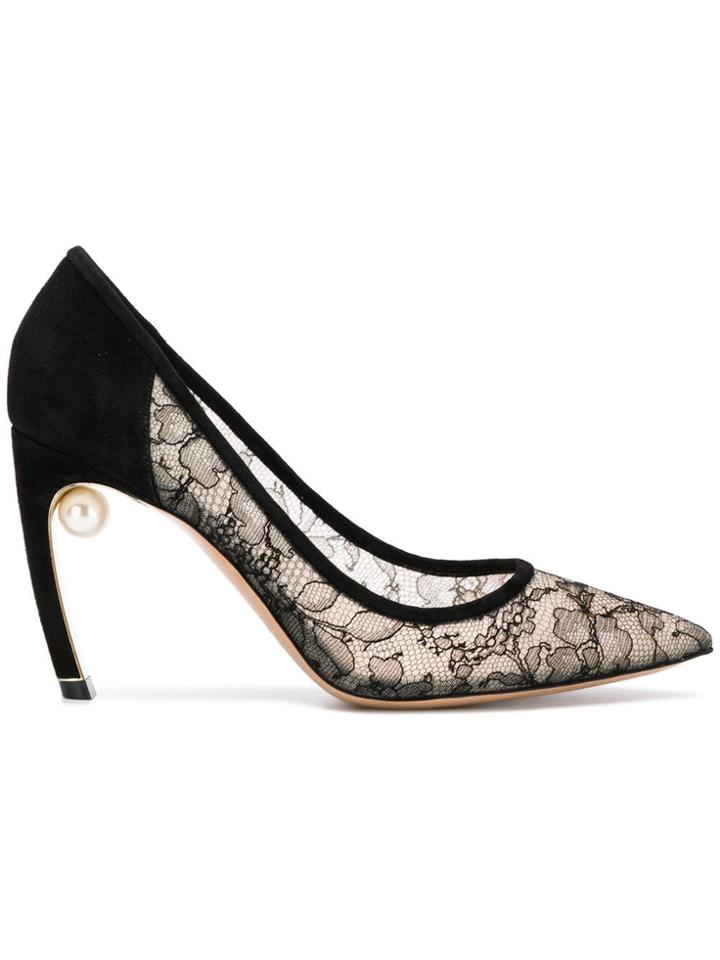 Nicholas Kirkwood 105mm Marl Pearl Pumps - Black
