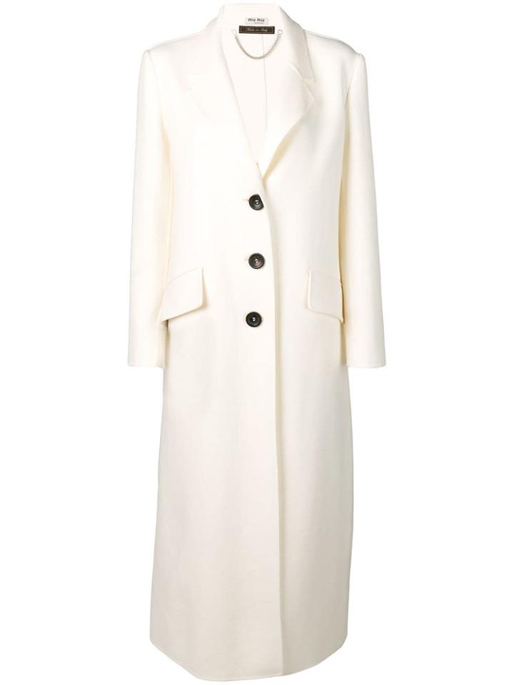 Miu Miu Longline Coat - White