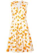 Carolina Herrera - Butterfly Skater Dress - Women - Cotton/spandex/elastane - 10, White, Cotton/spandex/elastane