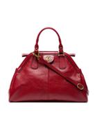 Gucci Red Medium Leather Bowling Bag