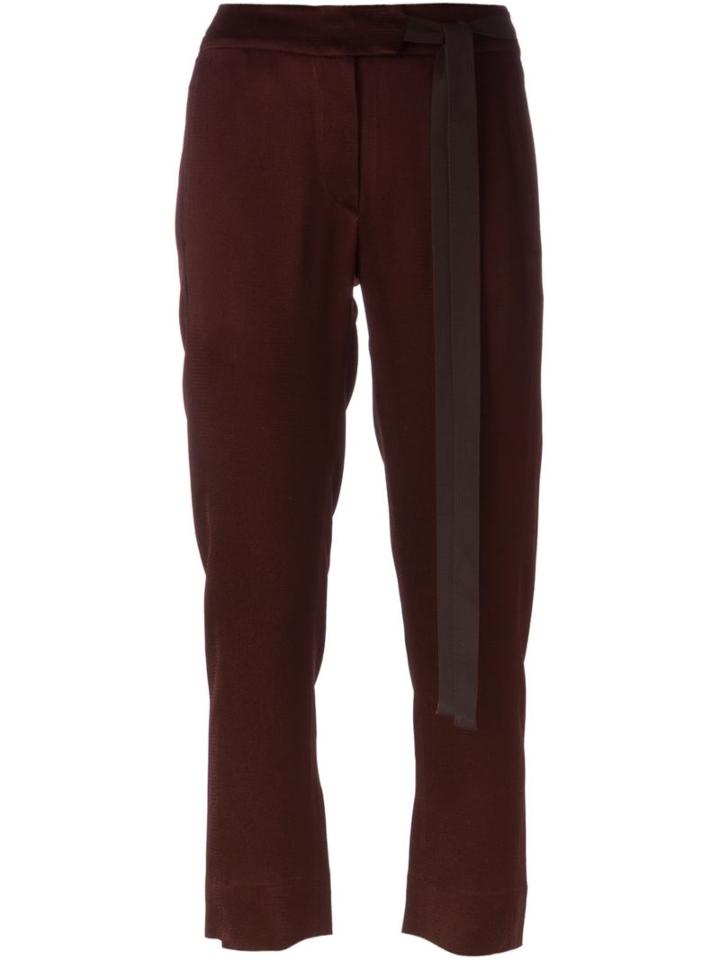 Ann Demeulemeester Cropped Trousers, Women's, Size: 36, Red, Acetate/rayon