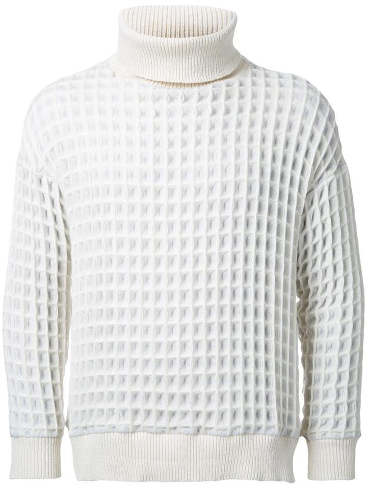Taakk Turtleneck Jumper, Men's, Size: 2, White, Nylon/wool