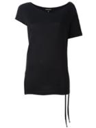 Ann Demeulemeester Boat Neck T-shirt, Women's, Size: 38, Black, Cotton