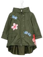 Moncler Kids Floral Print Jacket, Girl's, Size: 6 Yrs, Green