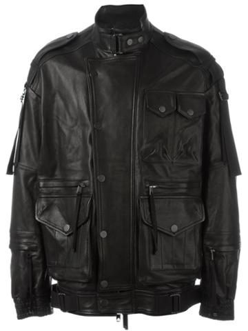 Diesel Black Gold Multi Pocket Leather Jacket