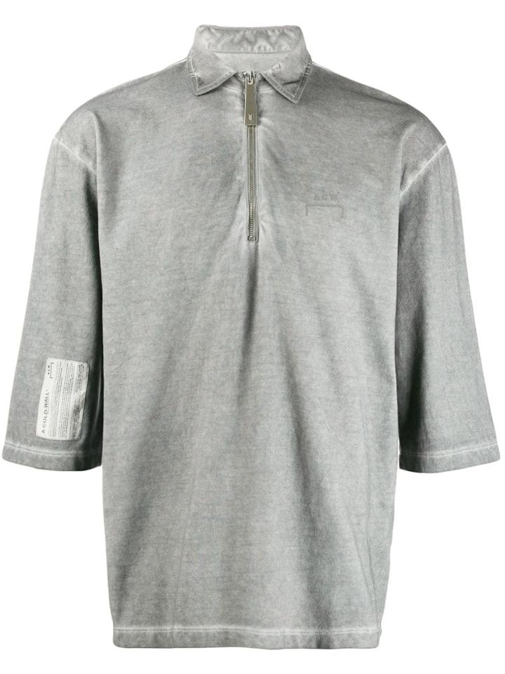 A-cold-wall* Zip-up Polo Shirt - Grey