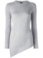 Joseph Asymmetric Fine Knit Jumper, Women's, Size: Medium, Grey, Silk/nylon/cashmere/wool