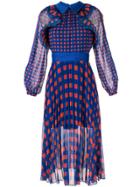 Self-portrait Gingham Shirt-style Midi Dress - Blue