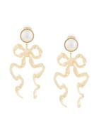 Sandra Mansour Ribbon Earrings - Gold