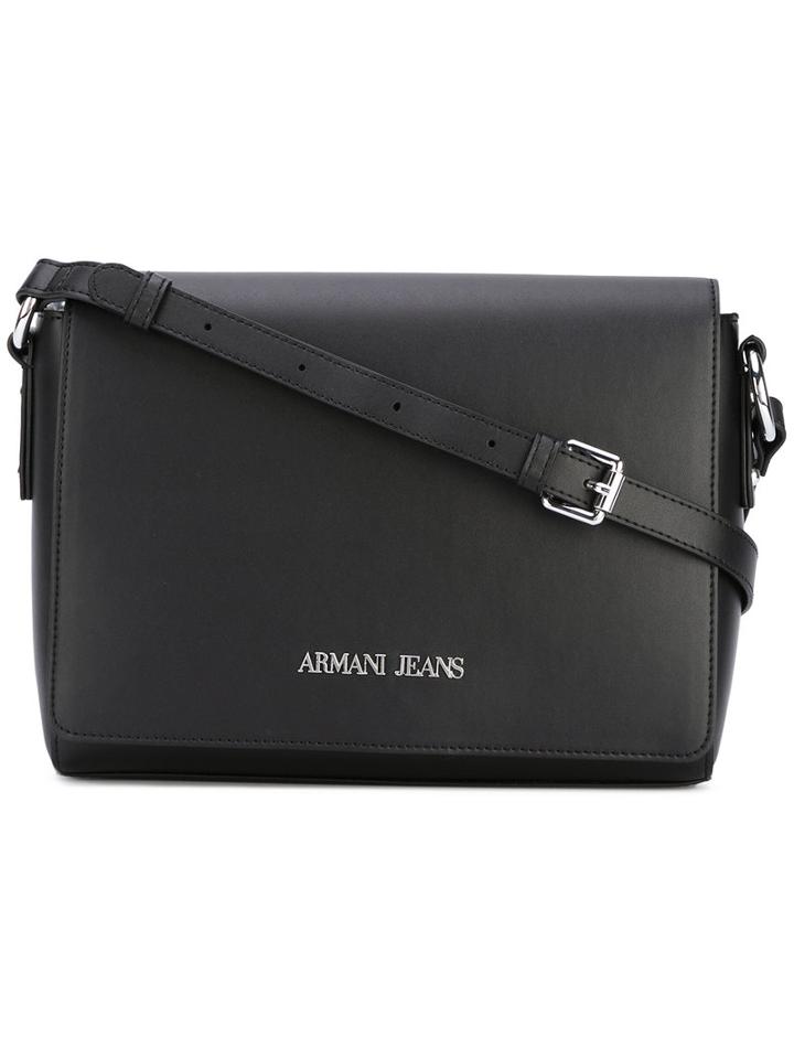 Armani Jeans - Flap Shoulder Bag - Women - Polyurethane - One Size, Black, Polyurethane