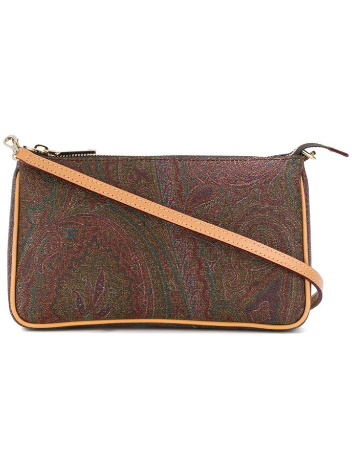 Etro Paisley Print Shoulder Bag - Brown