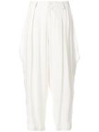 Y's Balloon Cropped Trousers - White