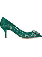 Dolce & Gabbana Belluci Pumps, Women's, Size: 36, Green, Viscose/leather