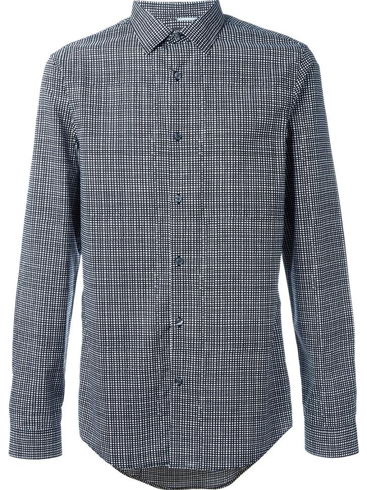 Michael Michael Kors Grid Print Shirt, Men's, Size: Medium, Black, Cotton
