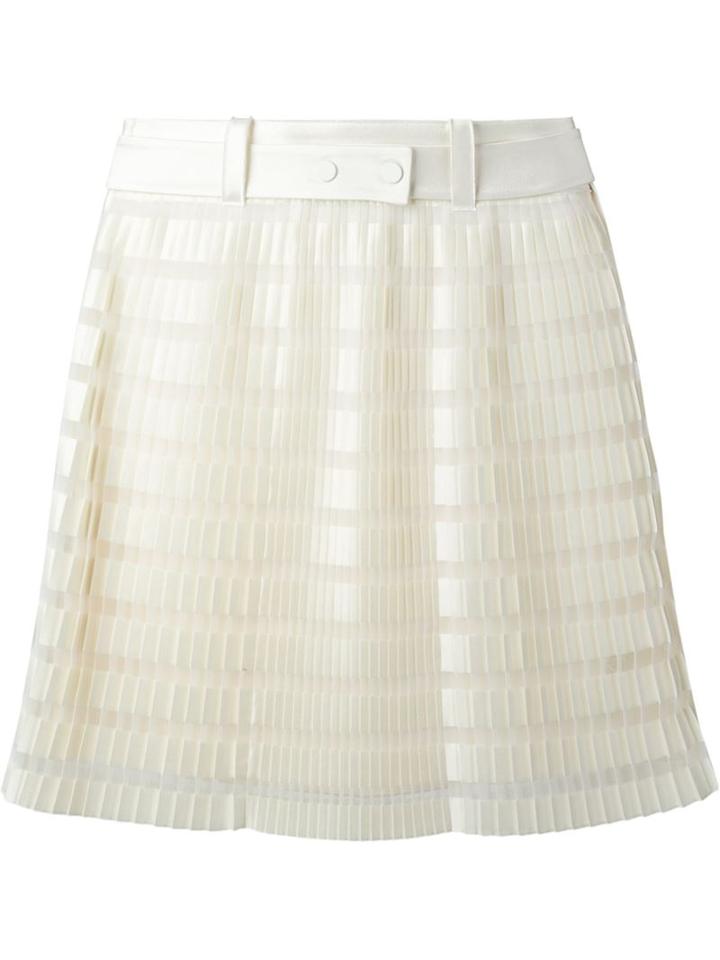 3.1 Phillip Lim Pleated Layered Skirt, Women's, Size: 6, Nude/neutrals, Silk/cotton/polyamide/polyester