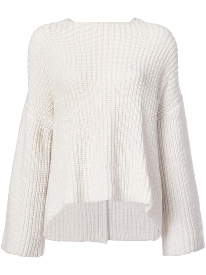Derek Lam 10 Crosby Long Sleeve Crossover Pullover - White