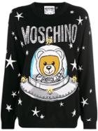 Moschino Space Teddy-print Sweater - Black