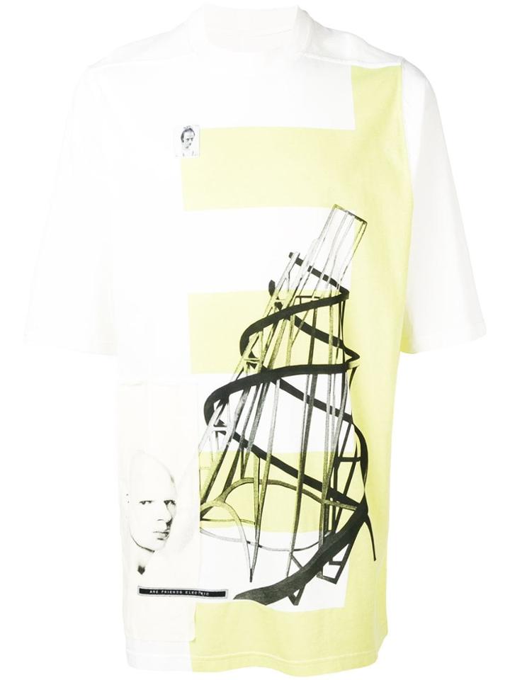 Rick Owens Drkshdw Dark Lime Oversized T-shirt - White