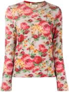 Comme Des Garçons Floral Print Top, Women's, Size: Small, Wool