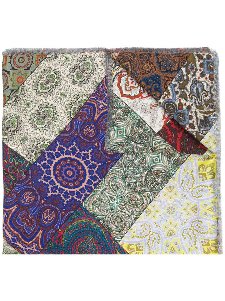 Pierre-louis Mascia Patchwork Print Scarf - Green