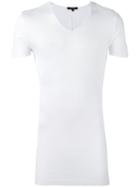 Unconditional - Ribbed V-neck T-shirt - Men - Rayon - M, White, Rayon