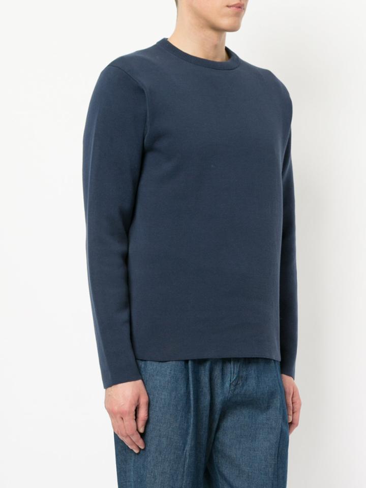 Clane Homme Crew Neck Slim Fit Jumper - Blue