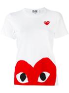 Comme Des Garçons Play - Heart Print T-shirt - Women - Cotton - S, Women's, White, Cotton