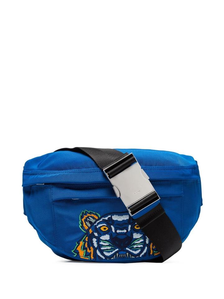 Kenzo Electric Blue Tiger Embroidered Cross Body Bag