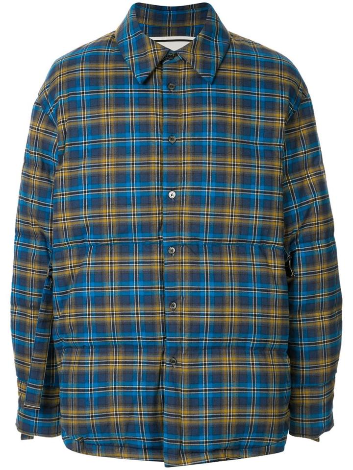 Wooyoungmi Padded Check Shirt Jacket - Blue