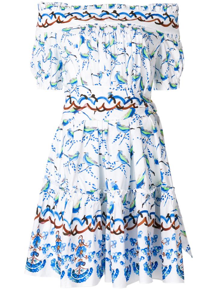 Peter Pilotto Printed Bardot Dress - White