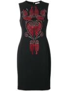Versace Collection Embroidered Sleeveless Dress - Black