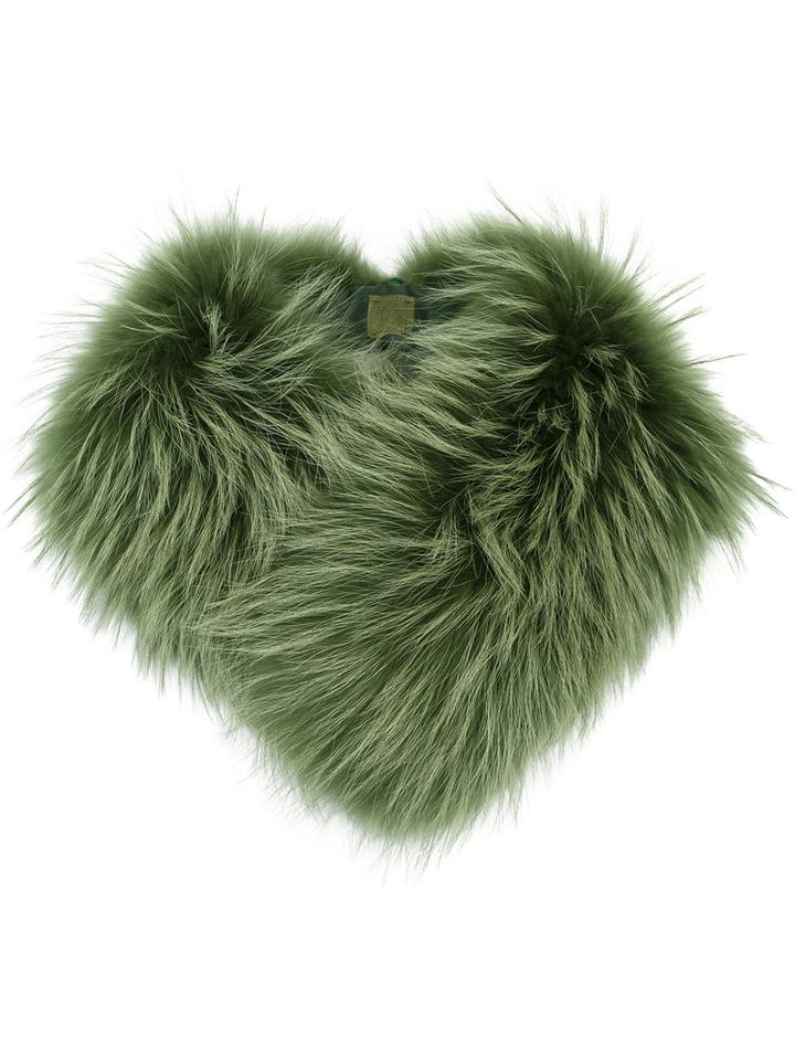 Mr & Mrs Italy - Fur Collar - Women - Polyester/racoon Fur - One Size, Women's, Green, Polyester/racoon Fur